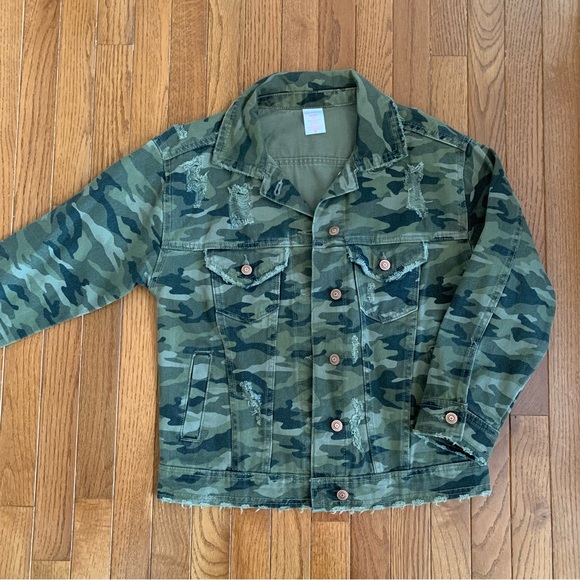 No Boundaries Camouflage Denim Jacket Size XS 1 - Picture 8 of 16